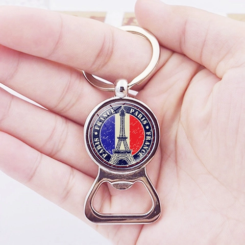 Llavero Abrebotellas Torre Eiffel París Francia Metal Aleación de Zinc Recuerdo de Viaje Regalo Llavero Para Hombres Mujeres
