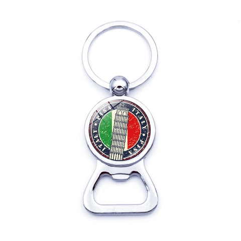 Zinklegierung Glas Länderflagge Flaschenöffner Schlüsselanhänger Italien Spanien USA UK Japan Wahrzeichen Reisesouvenir