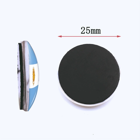2024 Copa América Nationalflagge Kühlschrankmagnet Kristallglas 25mm Runde Magnetische Aufkleber Für Haus Küche Büro Dekoration