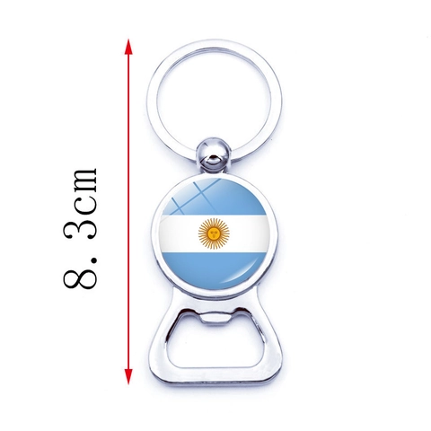2024 Copa America National Flag Metal Keychain Bottle Opener Argentina Brazil Mexico USA Zinc Alloy Glass Keyring Sports Souvenir Gift