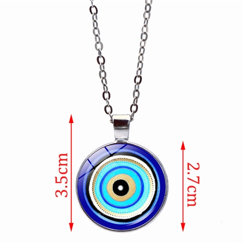 Turkish Evil Eye Pendant Necklace Zinc Alloy Glass Nazar Protection Amulet Ethnic Retro Jewelry For Men Women Daily Accessory