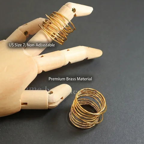 Multi Layer Spiralring Messing Vergoldet Minimalistischer Geometrischer Fingerring Modeschmuck Damen