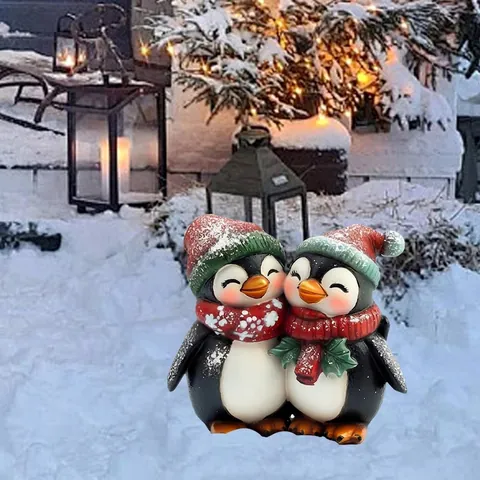 Weihnachten Gartenstecker Outdoor Deko PVC Pinguin Schneemann Lebkuchenmann Tannenbaum Yard Festival Bodenstecker Ornamente