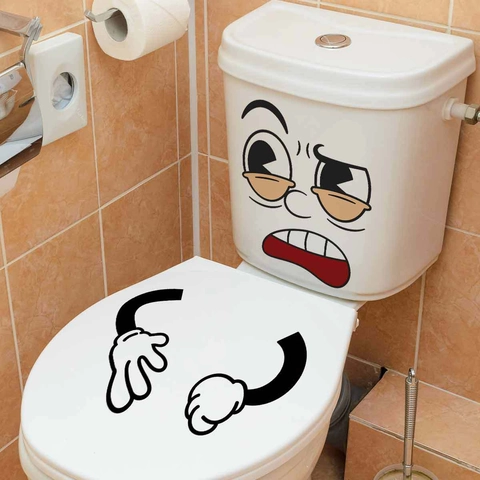 Pegatinas Divertidas Cara Dibujos Animados Para Frigorífico Inodoro Pared Decoración Vintage Estilo Rubber Hose PVC Impermeable