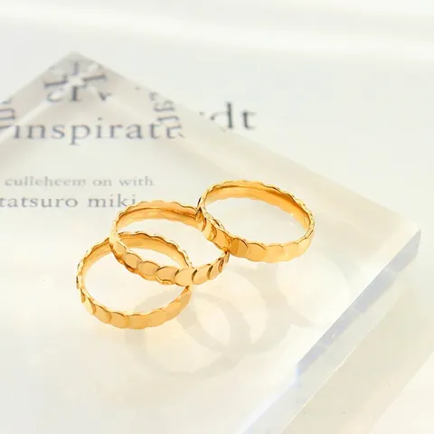Draak Schubben Ring 18K Verguld Titanium Staal Minimalistisch Vispatroon Gestapelde Schijf Chique Sieraden Voor Dames Heren Koppel