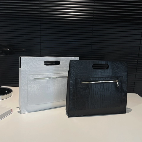 Borsa A Mano In Pelle PU Con Motivo Coccodrillo E Manico Vuoto Borsa Da Ufficio Professionale Per Documenti Per Donna