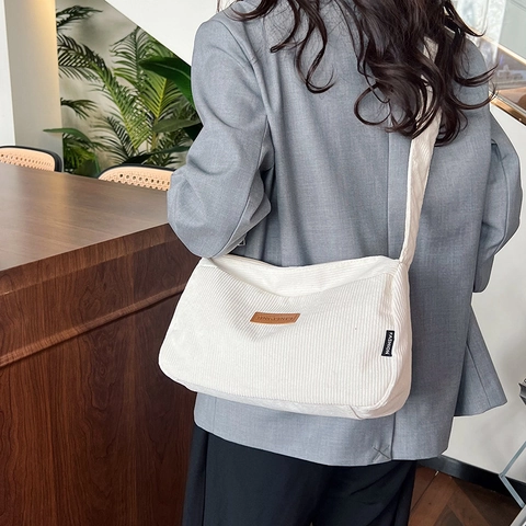 Women Corduroy Pillow Crossbody Bag With Small Coin Purse Vintage Wide Strap Shoulder Bag Casual Versatile Satchel Bag For Travel