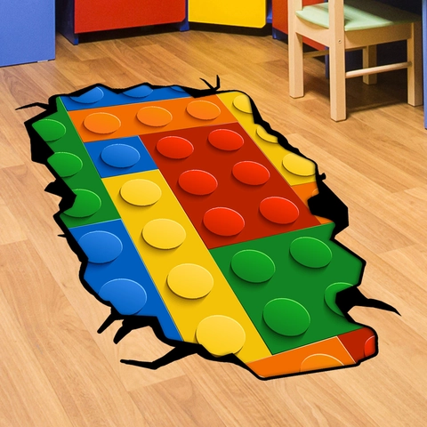Adesivo da Parete 3D Parete Rotta Mattoncini Puzzle in PVC Impermeabile Autoadesivo per Cameretta Bambini