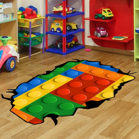 Adesivo da Parete 3D Parete Rotta Mattoncini Puzzle in PVC Impermeabile Autoadesivo per Cameretta Bambini