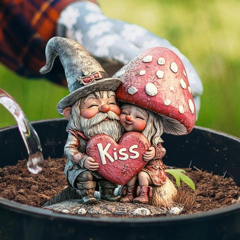 Pastoral Cartoon Gnome Mushroom Fairy House Garden Stake Outdoor Yard Decoration Weatherproof PVC Flat Sign Decor For Flower Pot