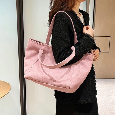 Minimalist Frosted PU Leather Tote Bag For Women Large Capacity Shoulder Handbag Vintage Solid Color Daily Travel