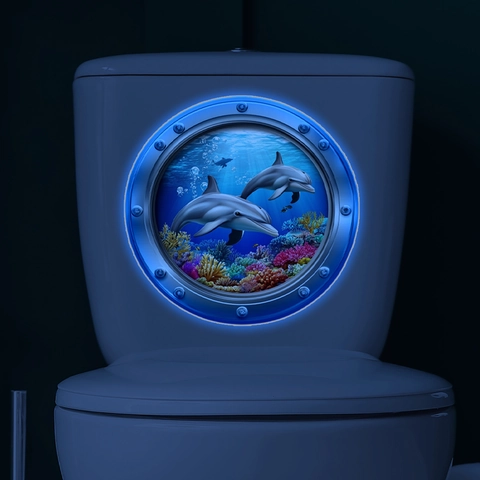 Glow In The Dark Wall Stickers 3D Ocean Dolphin Whale Submarine Window PVC Self Adhesive Fluorescent Decals Home Decor