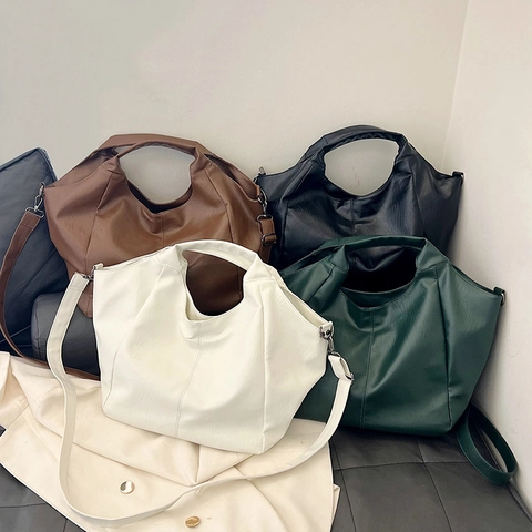 Grande Borsa Tote Da Donna In Morbida Pelle PU Borsa A Spalla E A Mano Minimalista Per Uso Quotidiano Moda