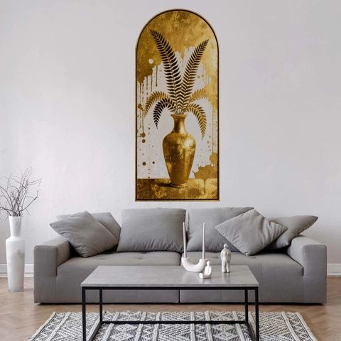 Adesivi Murali ad Arco Creativi Bohémien Astratto Geometrico Pianta Vaso Rimovibile PVC Decalcomania per Soggiorno Casa