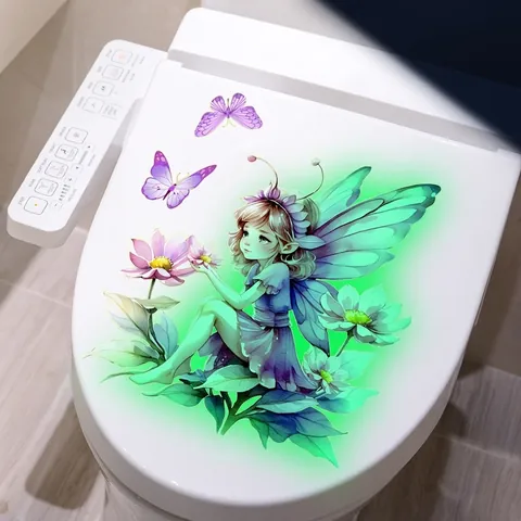 Adesivo Murale Luminoso Glow In The Dark PVC Fata Elfo Farfalla Fiore Impermeabile Autoadesivo Per Camera Bambini
