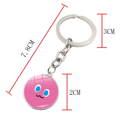 Creative Cartoon Emoji Metal Keychain Round Glass Pendant Zinc Alloy Key Ring For Bag Charm Fans Gift Accessory