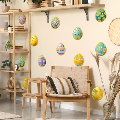Adesivi Murali Uova di Pasqua Multicolore Impermeabile PVC Decalcomanie Per Camera da Letto Soggiorno Mobili Decorazioni