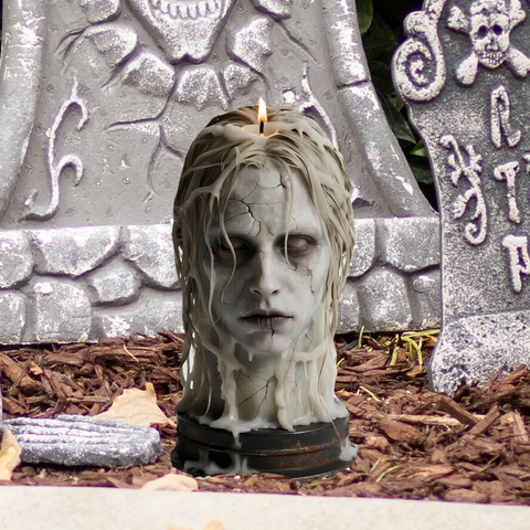 Halloween Zombie Gesicht Kerze Muster Gartenstecker PVC Außenbereich Garten Deko Gruselig Geisterhaus Requisite