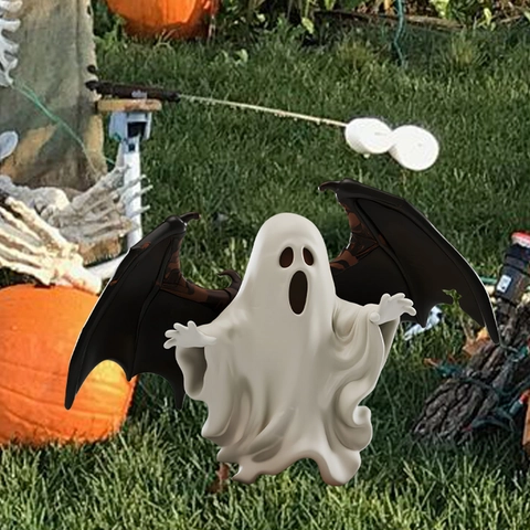 Halloween Ghost Garden Stake PVC Bat Wings Yard Sign Outdoor Lawn Decoration For Halloween Party Garden Decor Ornaments
