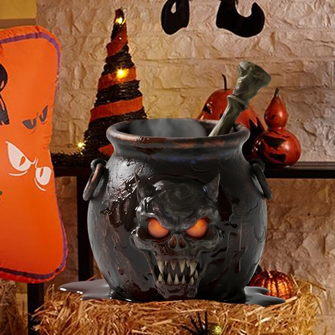 Halloween Witch Cauldron Garden Stake PVC 2D Skull Pattern Waterproof Outdoor Yard Lawn Path Decor Halloween Ornaments