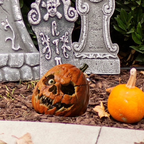 Halloween Scary Skull Pumpkin Garden Stake Waterproof 2D PVC Ground Insert Yard Decoration For Outdoor Halloween Party Supplies