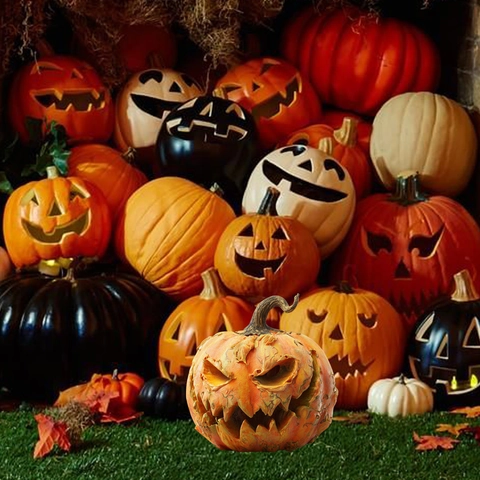 Halloween Zucca Faccia Di Teschio Paletto Da Giardino PVC Esterno Cortile Decorativo Inserto Da Terra Ornamento Per Feste