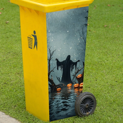 Αυτοκόλλητο Τοίχου Κολοκύθας Φαντάσματος Halloween PVC Αδιάβροχο Τρομακτικός Χάρος Διακοσμητικό για Σπίτι Σαλόνι