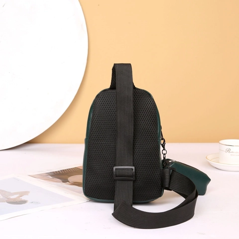 Ensemble Sac De Poitrine En Cuir PU Mode Pour Femmes Sac À Bandoulière Sportif Avec Mini Pochette Pendentif Sangle Imprimée Lettres