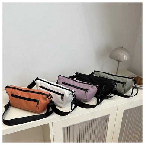 Women Minimalist Nylon Crossbody Bag Lightweight Small Bag With Adjustable Wide Strap Casual Shoulder Bag Chest Pack Handbag