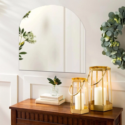 Adesivi Murali a Specchio ad Arco Minimalisti Moderni Superficie a Specchio Autoadesiva per la Decorazione Della Casa