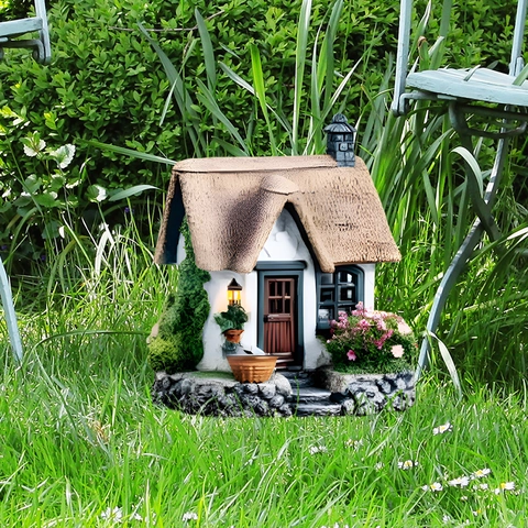2D PVC Cottage House Garden Decoration Stake Yard Art Decor For Outdoor Flower Pot Patio Lawn Landscape Ornaments