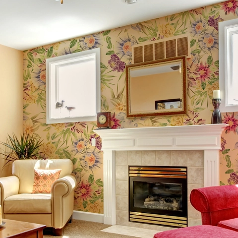 Floral Peel And Stick Wallpaper Watercolor Flower Wall Stickers Vintage Self Adhesive Removable Wallpaper For Living Room