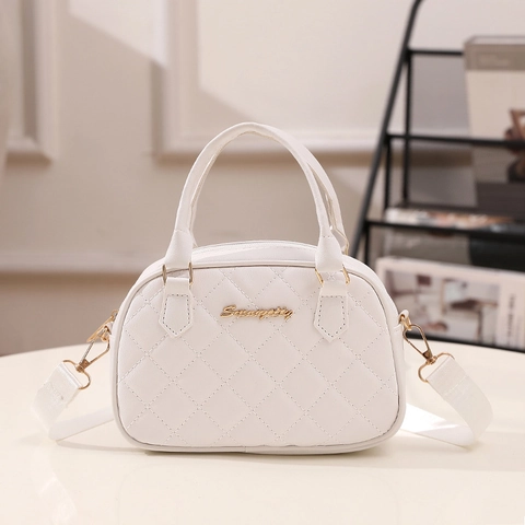 Borsa A Mano In Pelle PU Trapuntata A Rombi Per Donna Semplice Borsa A Tracolla Urbana Con Manico E Tracolla Larga