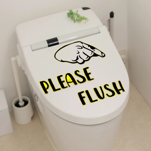 Autocollant Abattant WC Imperméable PVC Or Marquage À Chaud Slogan Décalcomanie Décoration Salle De Bain