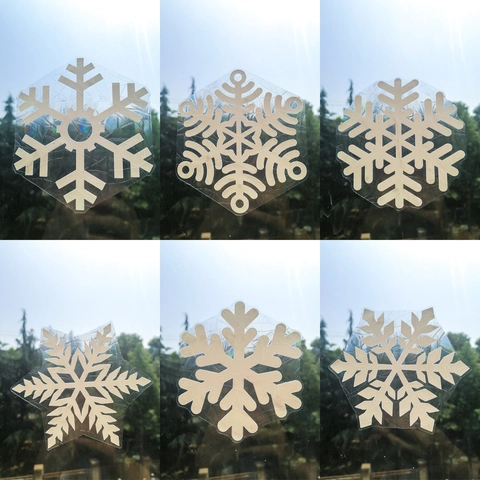 Adesivi per Finestre Fiocco di Neve Prisma Arcobaleno PVC Statico Olografico Adesivi Acchiappasole per Decorazioni Natale