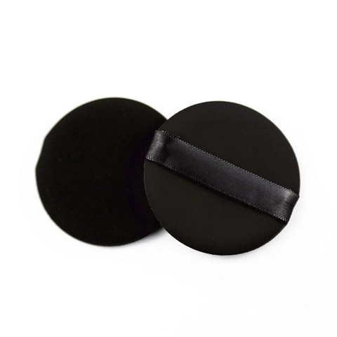 Borlas De Maquillaje Con Cojín De Aire Redondas Negras Esponja Hidrofílica Sin Látex Para Base Crema BB Uso En Seco Y Húmedo