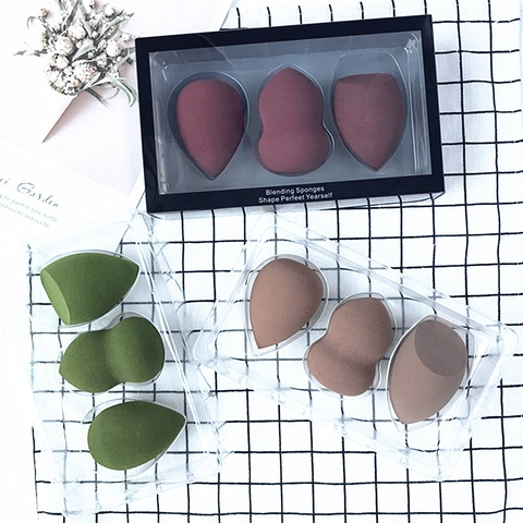 3-delige Hydrofiele Niet-Latex Make-up Spons Set Voor Vloeibare Foundation Concealer Blending Professionele Beauty Eggs Nat Droog Gebruik