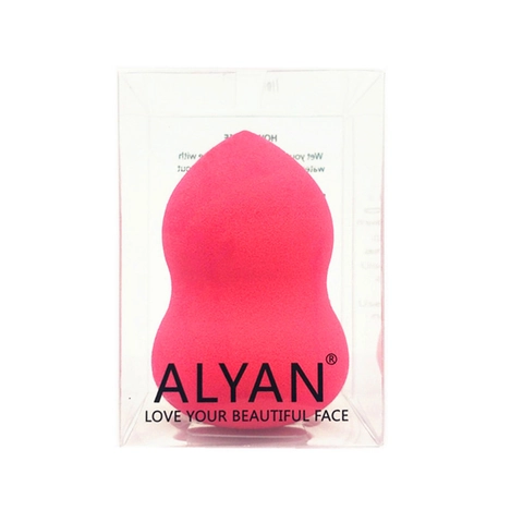 Éponge À Maquillage Beauty Blender Forme De Gourde Polyuréthane Hydrophile Applicateur Visage Doux Utilisation Sec Humide Boîte Transparente