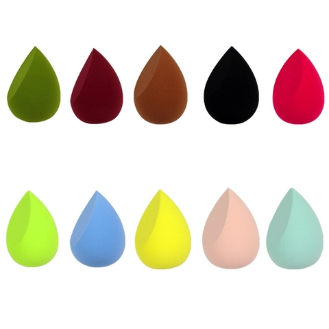 Zachte Hydrofiel Polyurethaan Make-up Spons Latexvrij Schuine Rand Traanvorm Beauty Tool Voor Droog Nat Foundation