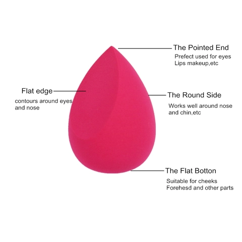 Zachte Hydrofiel Polyurethaan Make-up Spons Latexvrij Schuine Rand Traanvorm Beauty Tool Voor Droog Nat Foundation