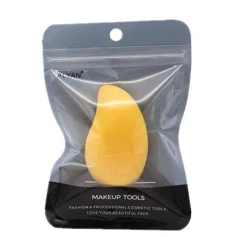 Esponja Maquillaje Forma Mango Sin Látex Hidrófila Suave Beauty Blender Aplicador Base Facial Uso Seco Mojado Profesional