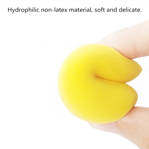 Esponja Maquillaje Forma Mango Sin Látex Hidrófila Suave Beauty Blender Aplicador Base Facial Uso Seco Mojado Profesional