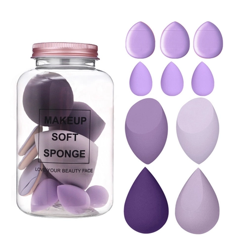 Makeup Sponge Assortment Hydrophilic Polyurethane Blender With Storage Bottle For Foundation Concealer Powder Beauty Tools