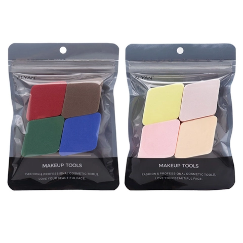 Hydrophilic Polyurethane Rhombus Makeup Puff Set Soft Sponge Foundation Blender For Dry And Wet Use Professional Beauty Tools