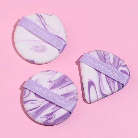 Marble Pattern Makeup Puff Set Hydrophilic Polyurethane Sponge Wet Dry Use Foundation Powder Applicator Beauty Tool