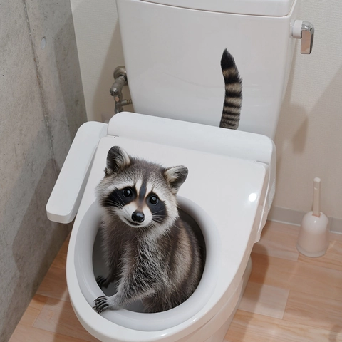 3D Creative Raccoon Toilet Sticker Removable Waterproof PVC Wall Decal For Bathroom Restroom Bedroom Home Decor Art Mural
