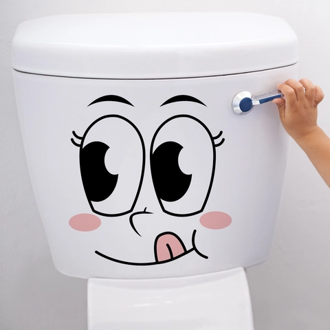 DIY Cartoon Facial Expression PVC Waterproof Stickers For Bathroom Toilet Fridge Bedroom Decorative Funny Emoji Wall Decals