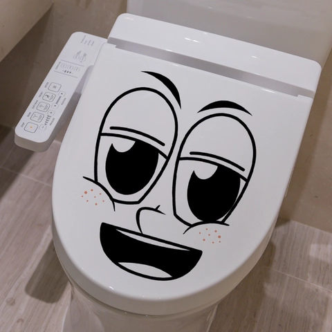 DIY Cartoon Facial Expression PVC Waterproof Stickers For Bathroom Toilet Fridge Bedroom Decorative Funny Emoji Wall Decals