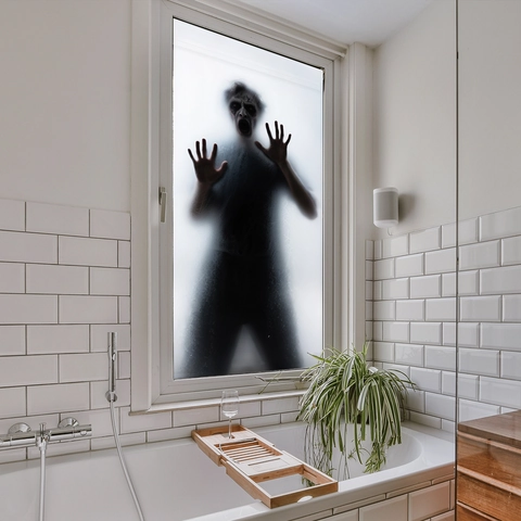 Halloween Zombie Ghost Silhouette Window Stickers Horror PVC Blood Handprint Static Cling Glass Door Decals Spooky Party Home Decoration