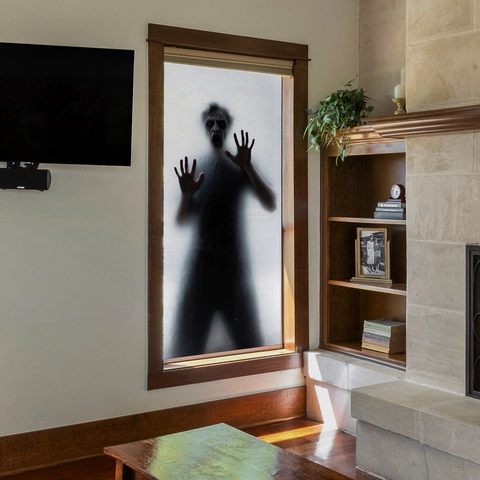 Halloween Zombie Ghost Silhouette Window Stickers Horror PVC Blood Handprint Static Cling Glass Door Decals Spooky Party Home Decoration